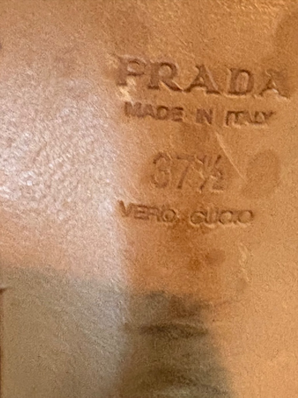 Prada Stacked Heel Sandals Size 37.5 (7.5 US) Brown Suede excellent condition - Picture 5 of 8